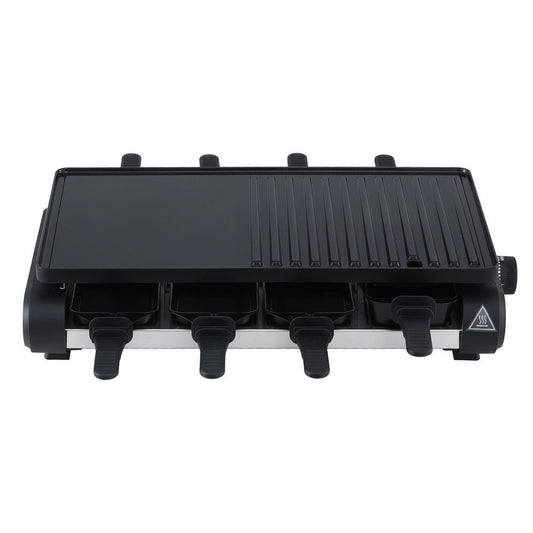 Black grill with multiple ports on a white background