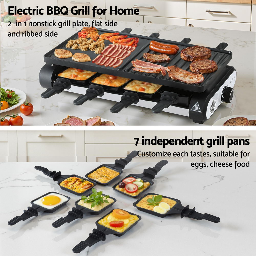 Electric BBQ Grill with multiple grill pans on a kitchen counter