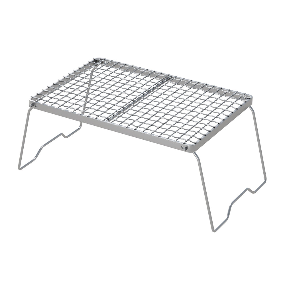 Metal grill rack on a white background