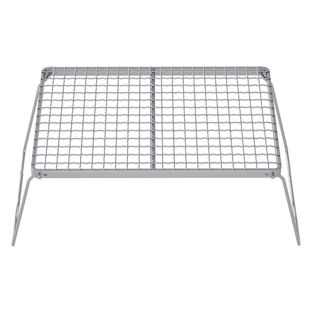 Metal grill rack on a white background