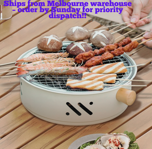 Portable 28cm Stainless Steel BBQ & Tea Furnace - Matte White | Camping Grill | 🔥 Cook Anywhere — On the Beach, In the Woods, or Campsite. Compact & stylish — this BBQ doubles as a tea-heating station and portable grill for all your outdoor feasts.